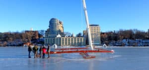 A beautiful day on Lake Mendota. Our volunteers savor beautiful ice and Wisconsin's Capitol building. Two views that never seem to get old.