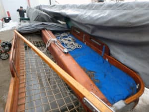 Mary B unveiling at Boathouse 1/30/16. Cockpit with animal droppings